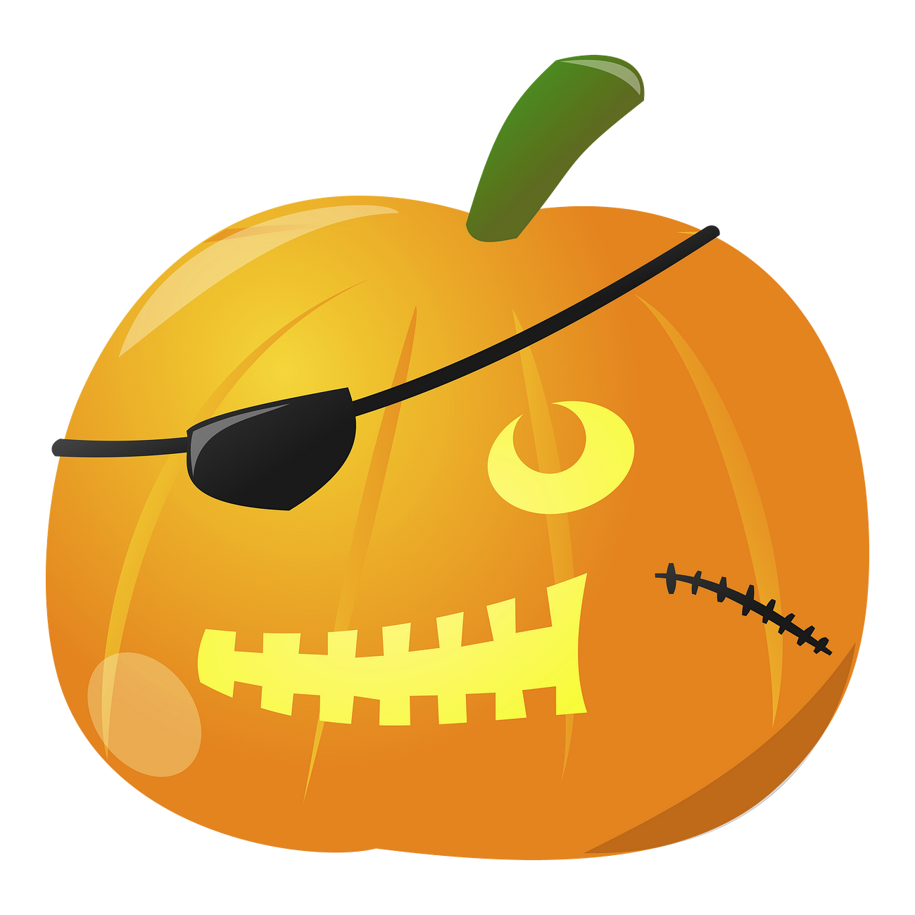 Pirate pumpkin png sticker illustration