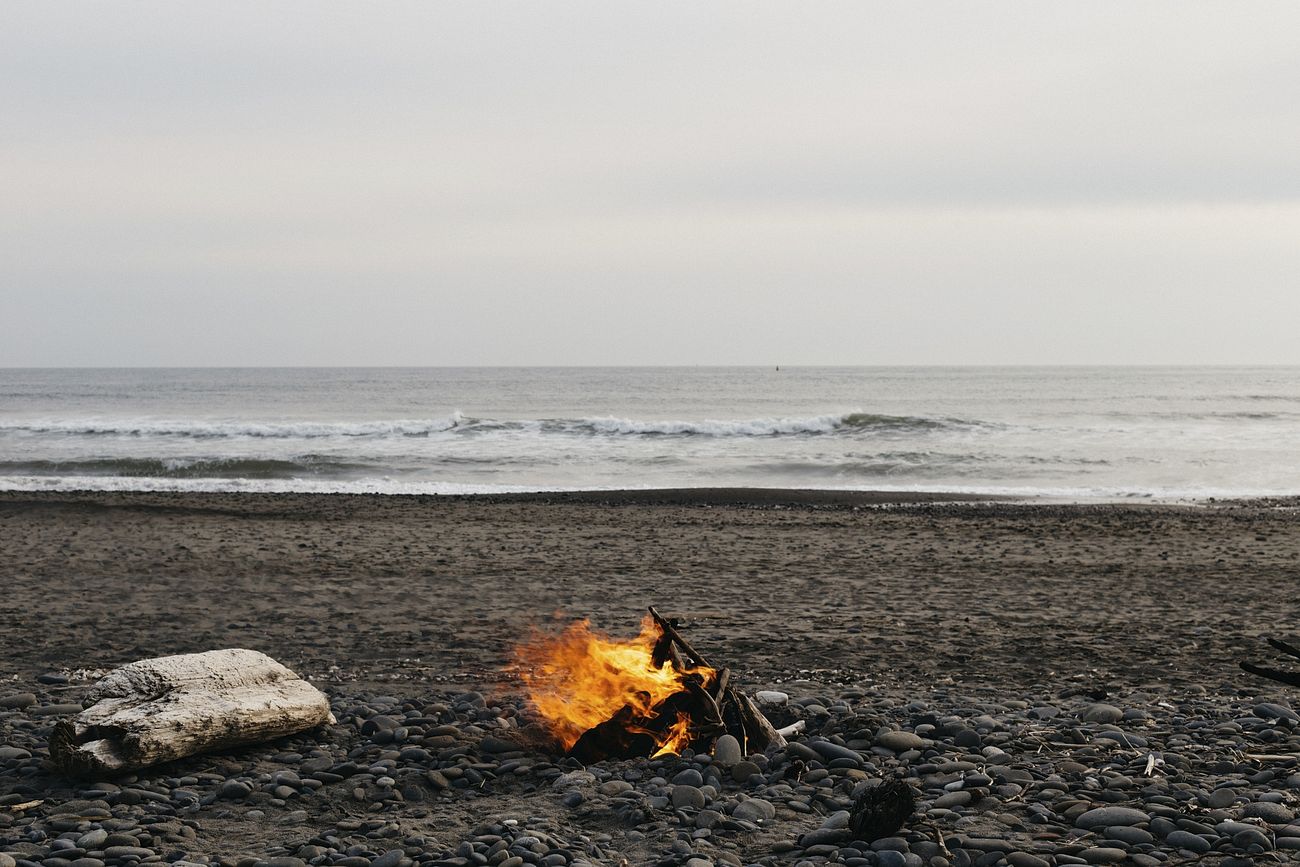 Free bonfire on the beach